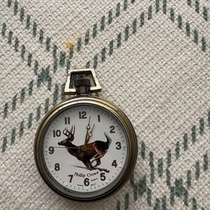 Deer Pocket Watch - White and Gold